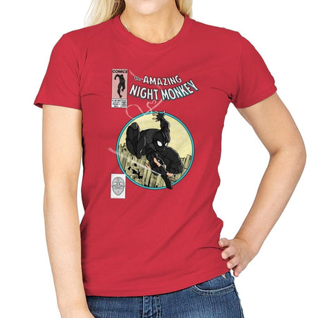 The Amazing Night Monkey - Anytime - Womens T-Shirts RIPT Apparel Small / Red