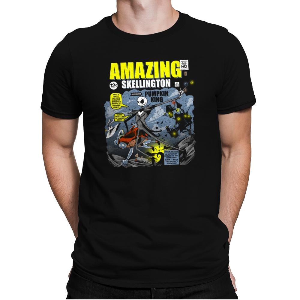 The Amazing Skellington Exclusive - Mens Premium T-Shirts RIPT Apparel Small / Black