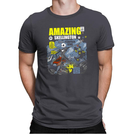 The Amazing Skellington Exclusive - Mens Premium T-Shirts RIPT Apparel Small / Heavy Metal