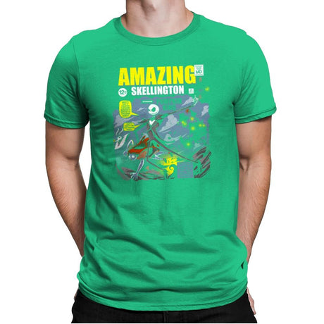 The Amazing Skellington Exclusive - Mens Premium T-Shirts RIPT Apparel Small / Kelly Green