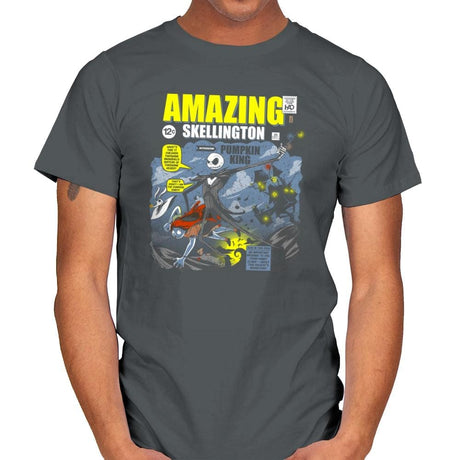 The Amazing Skellington Exclusive - Mens T-Shirts RIPT Apparel Small / Charcoal