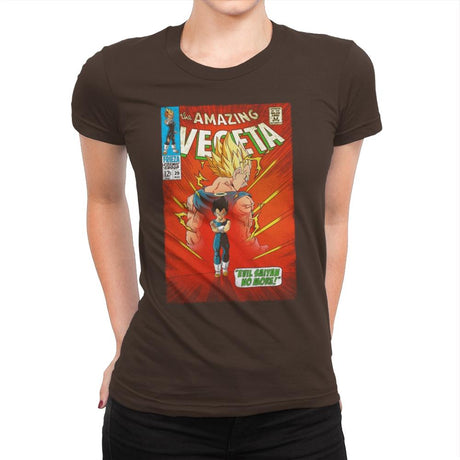 The Amazing Vegeta Exclusive - Womens Premium T-Shirts RIPT Apparel Small / Dark Chocolate