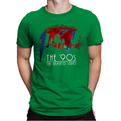 The Animated 90s - Mens Premium T-Shirts RIPT Apparel Small / Kelly Green