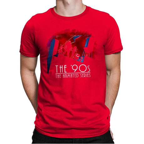 The Animated 90s - Mens Premium T-Shirts RIPT Apparel Small / Red