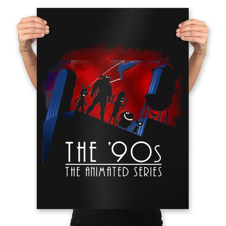 The Animated 90s - Prints Posters RIPT Apparel 18x24 / Black