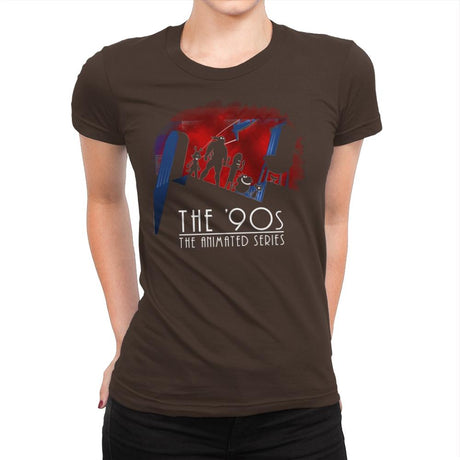 The Animated 90s - Womens Premium T-Shirts RIPT Apparel Small / Dark Chocolate