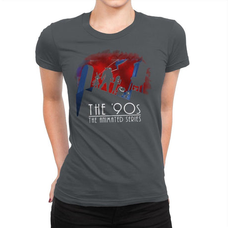 The Animated 90s - Womens Premium T-Shirts RIPT Apparel Small / Heavy Metal