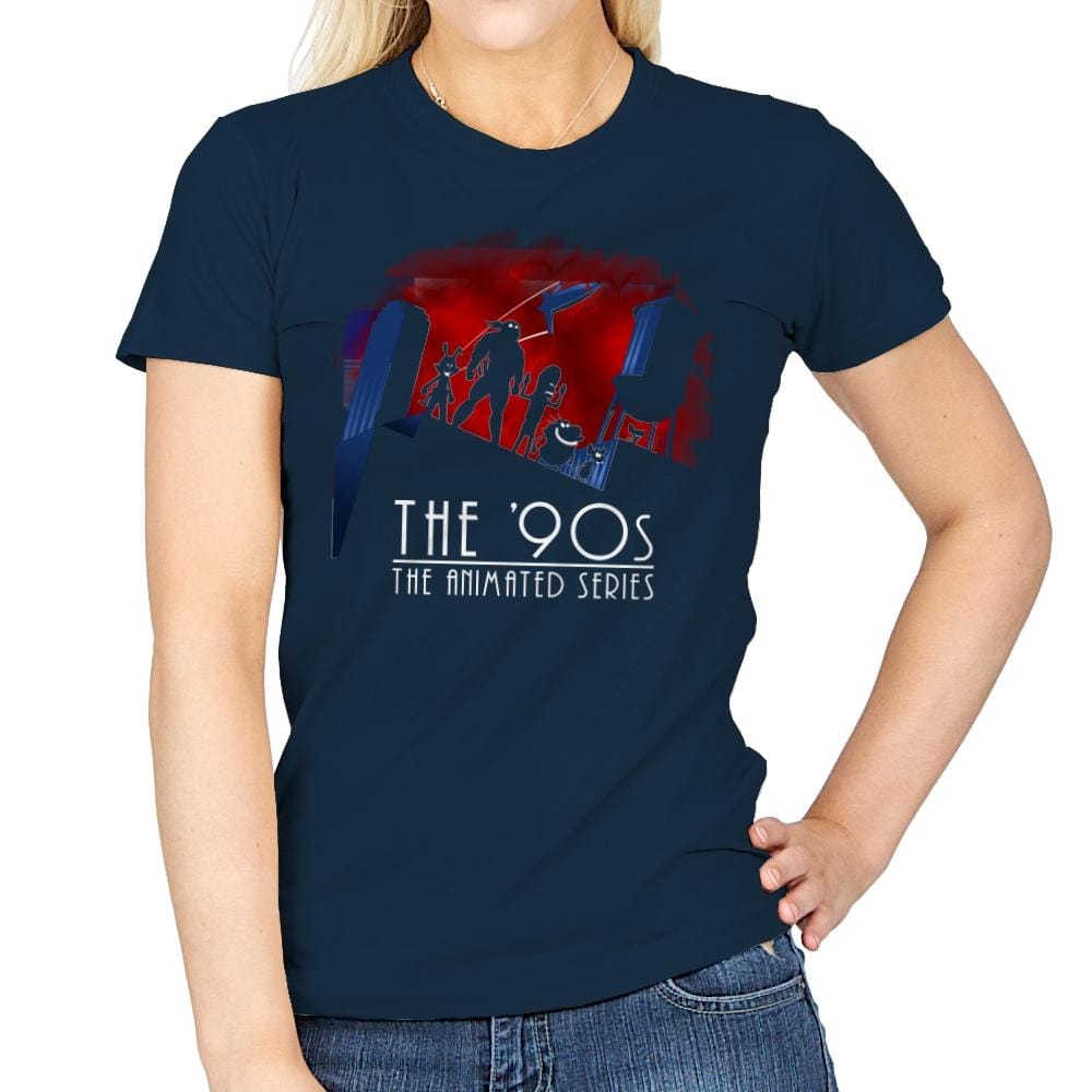 The Animated 90s - Womens T-Shirts RIPT Apparel Small / Navy