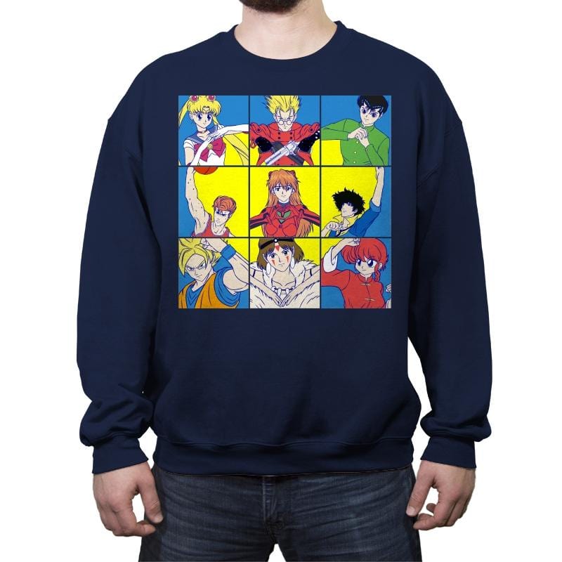The Anime Heart of a 90s Kid - Crew Neck Sweatshirt Crew Neck Sweatshirt RIPT Apparel Small / Navy