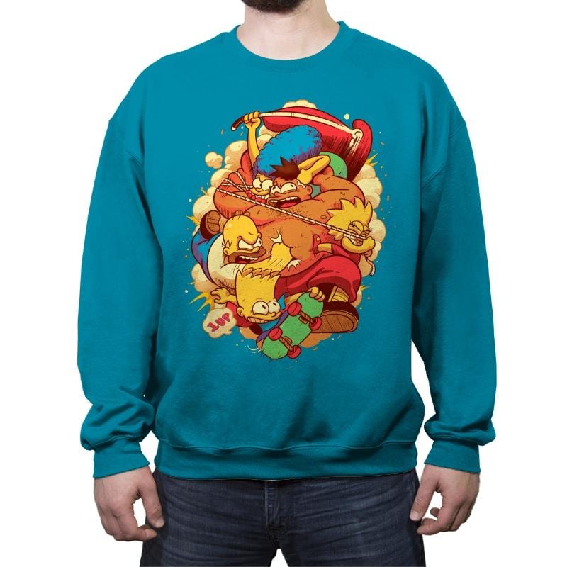 The Arcade Family - Crew Neck Sweatshirt Crew Neck Sweatshirt RIPT Apparel Small / Antique Sapphire