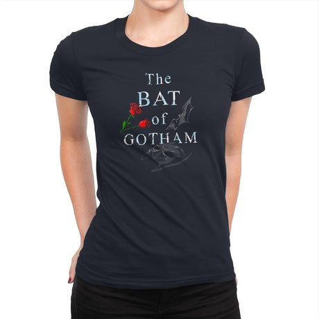 The Bat of Gotham Exclusive - Womens Premium T-Shirts RIPT Apparel Small / Midnight Navy