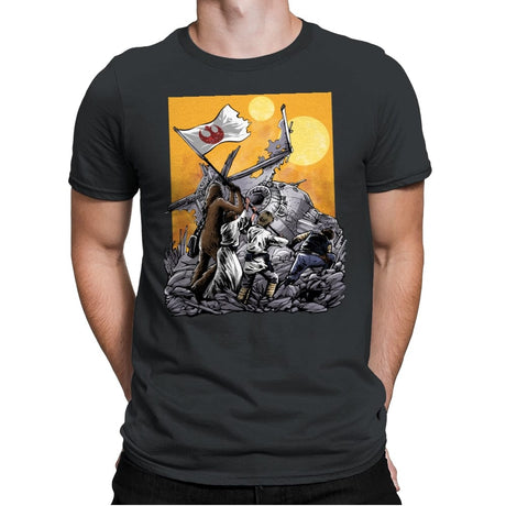 The Battle of Tatooine - Mens Premium T-Shirts RIPT Apparel Small / Heavy Metal