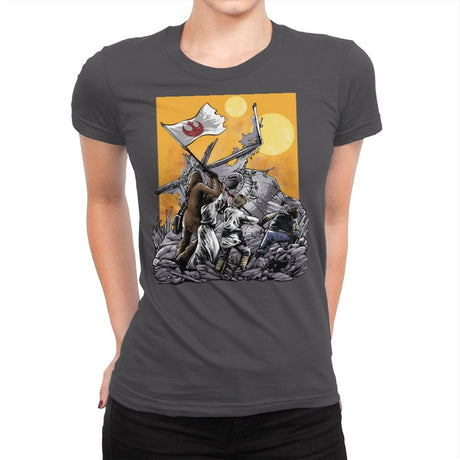 The Battle of Tatooine - Womens Premium T-Shirts RIPT Apparel Small / Heavy Metal