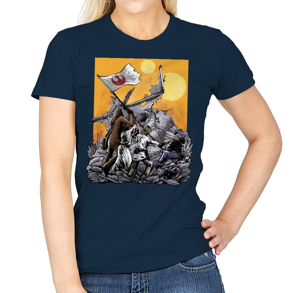 The Battle of Tatooine - Womens T-Shirts RIPT Apparel Small / Navy