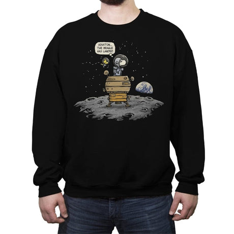 The Beagle has Landed - Crew Neck Sweatshirt Crew Neck Sweatshirt RIPT Apparel Small / Black