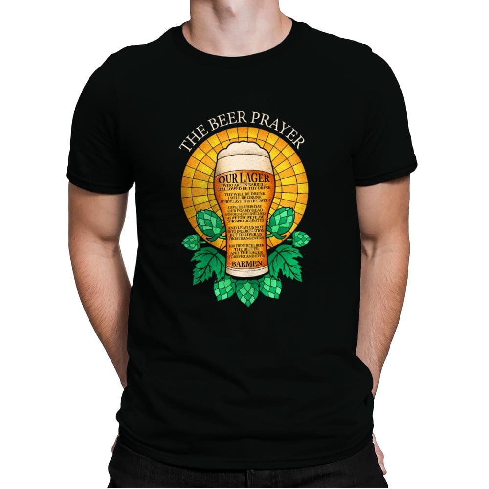 The Beer Prayer - Mens Premium T-Shirts RIPT Apparel Small / Black