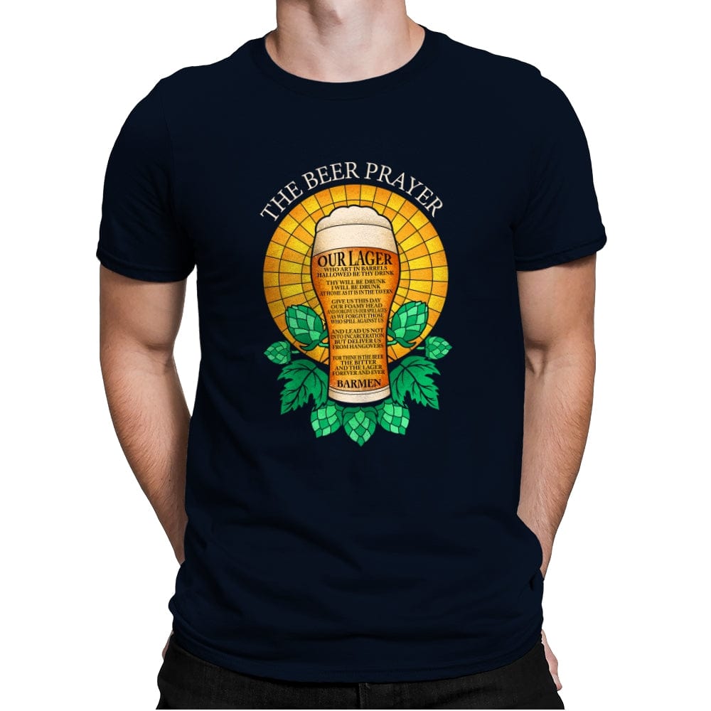 The Beer Prayer - Mens Premium T-Shirts RIPT Apparel Small / Midnight Navy