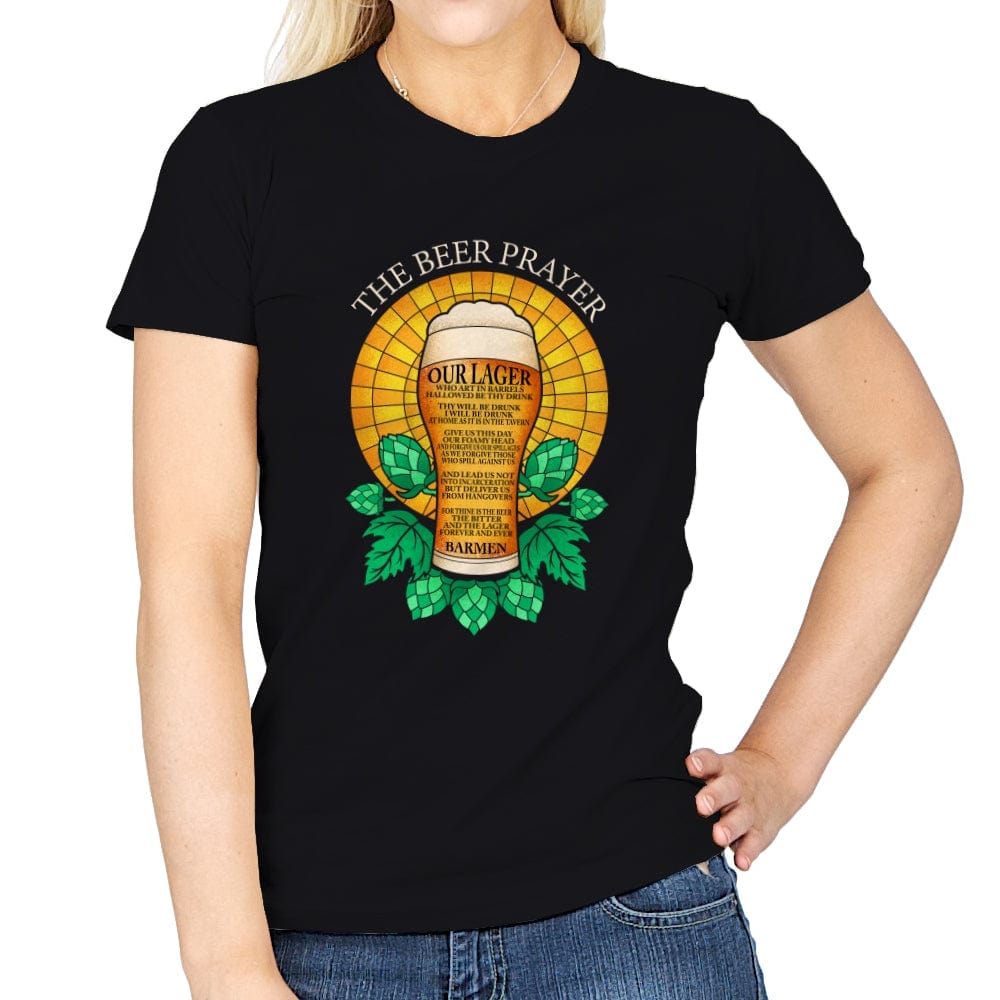The Beer Prayer - Womens T-Shirts RIPT Apparel Small / Black
