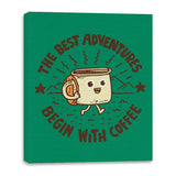 The Best Adventures Begin With Coffee - Canvas Wraps Canvas Wraps RIPT Apparel 16x20 / Kelly