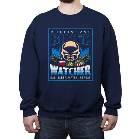 The Binge Watcher - Crew Neck Sweatshirt Crew Neck Sweatshirt RIPT Apparel Small / Navy