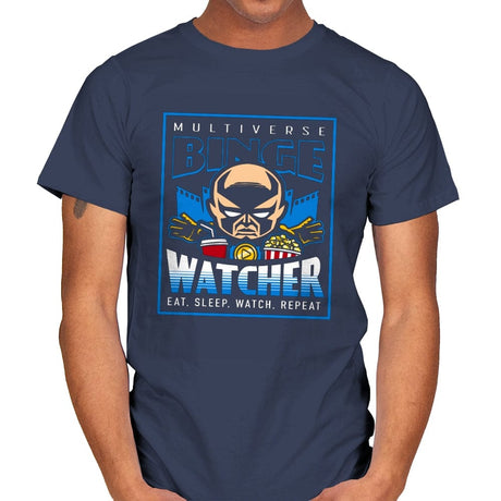 The Binge Watcher - Mens T-Shirts RIPT Apparel Small / Navy