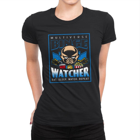 The Binge Watcher - Womens Premium T-Shirts RIPT Apparel Small / Black