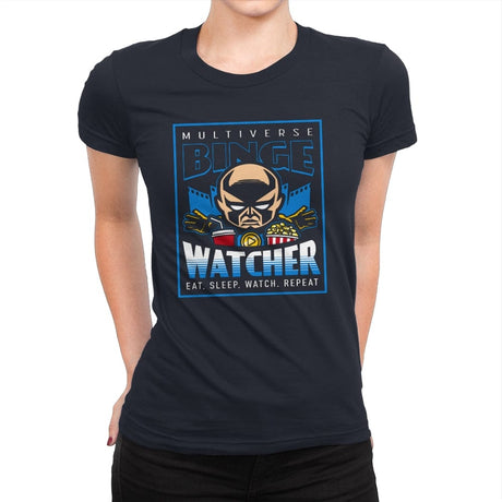 The Binge Watcher - Womens Premium T-Shirts RIPT Apparel Small / Midnight Navy