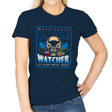 The Binge Watcher - Womens T-Shirts RIPT Apparel Small / Navy