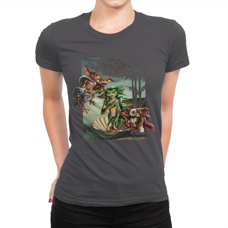 The Birth of Gremlinus - Womens Premium T-Shirts RIPT Apparel Small / Heavy Metal
