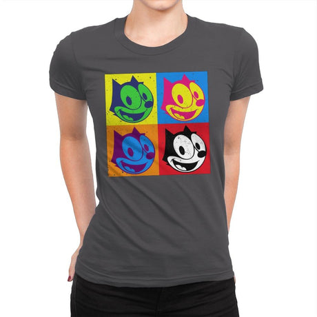 The Black Cat - Womens Premium T-Shirts RIPT Apparel Small / Heavy Metal
