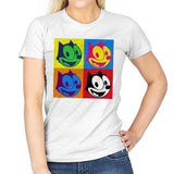 The Black Cat - Womens T-Shirts RIPT Apparel Small / White