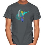The Blocky Hero of Midgar Exclusive - Mens T-Shirts RIPT Apparel Small / Charcoal