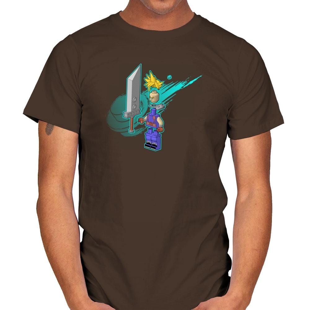 The Blocky Hero of Midgar Exclusive - Mens T-Shirts RIPT Apparel Small / Dark Chocolate