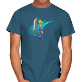 The Blocky Hero of Midgar Exclusive - Mens T-Shirts RIPT Apparel Small / Indigo Blue