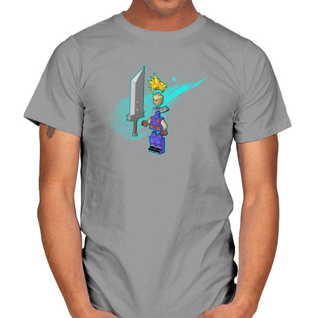 The Blocky Hero of Midgar Exclusive - Mens T-Shirts RIPT Apparel Small / Sport Grey