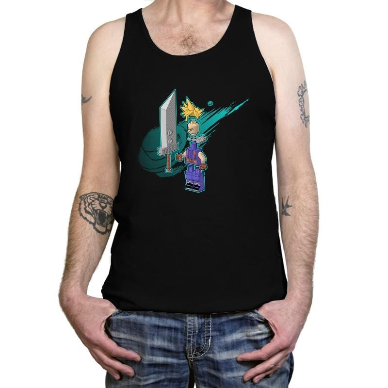 The Blocky Hero of Midgar Exclusive - Tanktop Tanktop RIPT Apparel X-Small / Black