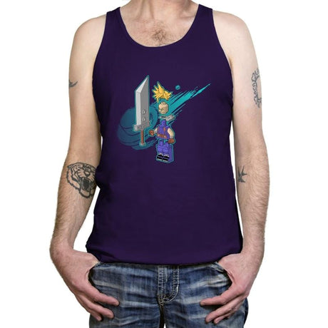 The Blocky Hero of Midgar Exclusive - Tanktop Tanktop RIPT Apparel X-Small / Team Purple