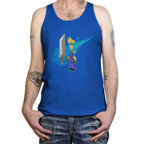 The Blocky Hero of Midgar Exclusive - Tanktop Tanktop RIPT Apparel X-Small / True Royal