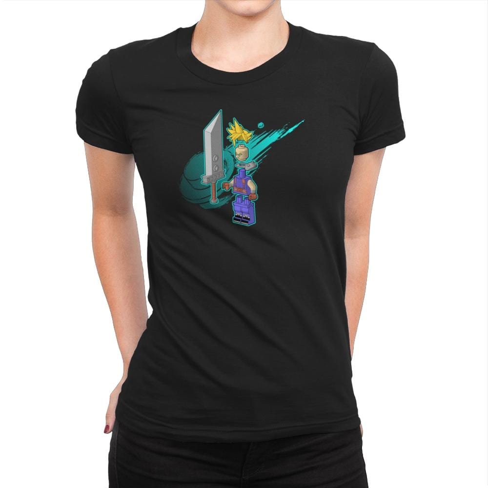 The Blocky Hero of Midgar Exclusive - Womens Premium T-Shirts RIPT Apparel Small / Black