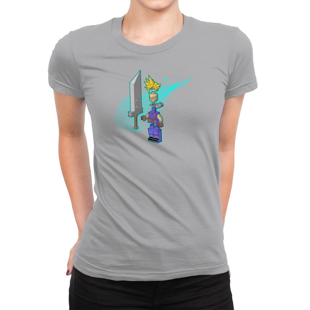 The Blocky Hero of Midgar Exclusive - Womens Premium T-Shirts RIPT Apparel Small / Heather Grey