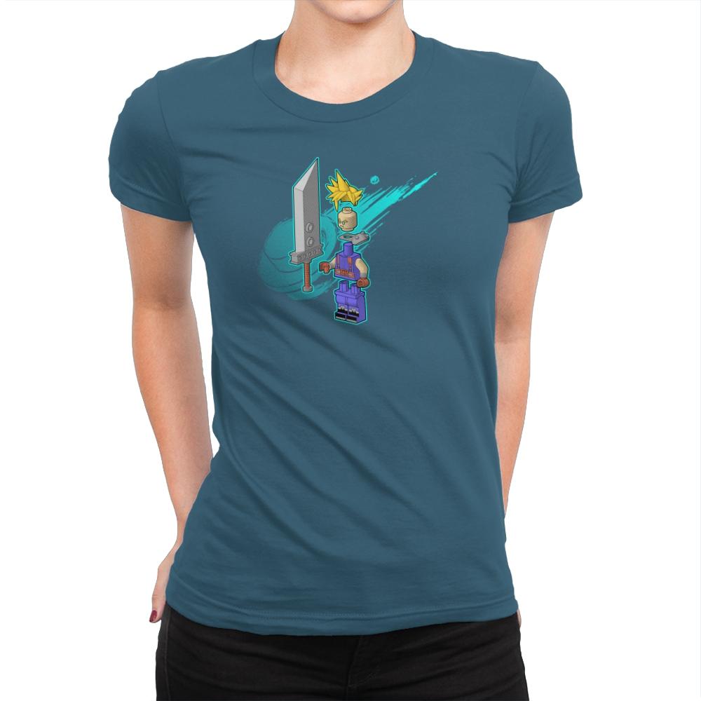 The Blocky Hero of Midgar Exclusive - Womens Premium T-Shirts RIPT Apparel Small / Indigo