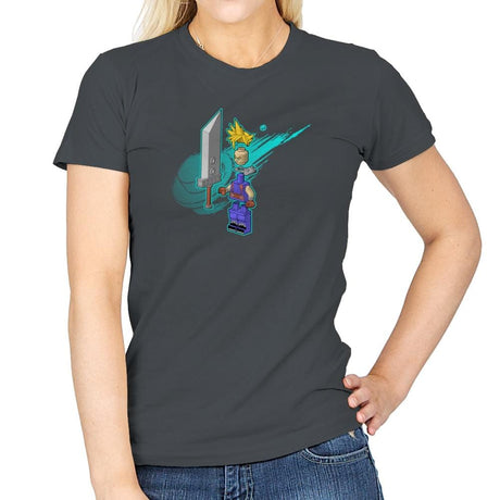 The Blocky Hero of Midgar Exclusive - Womens T-Shirts RIPT Apparel Small / Charcoal