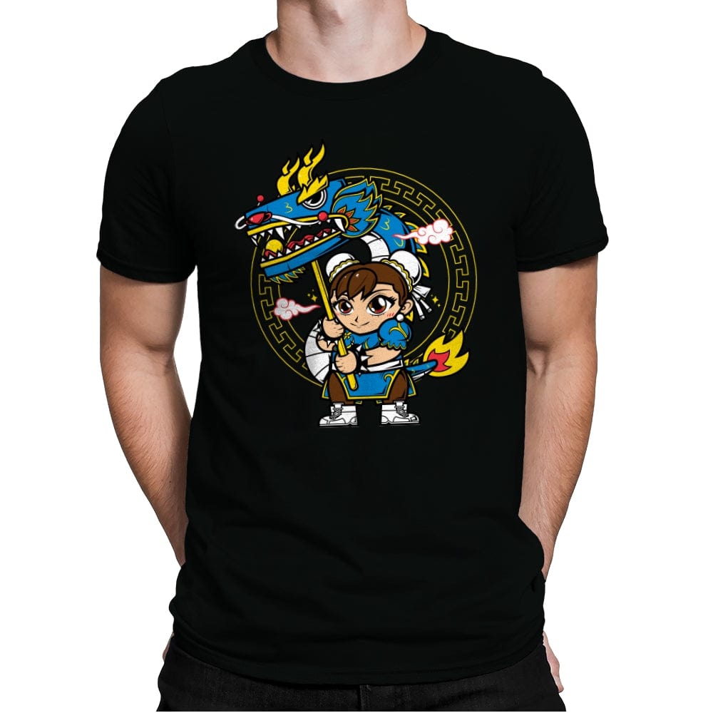 The Blue Dragon Dancer - Mens Premium T-Shirts RIPT Apparel Small / Black