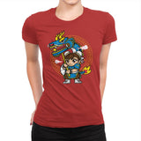 The Blue Dragon Dancer - Womens Premium T-Shirts RIPT Apparel Small / Red