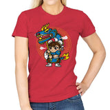 The Blue Dragon Dancer - Womens T-Shirts RIPT Apparel Small / Red
