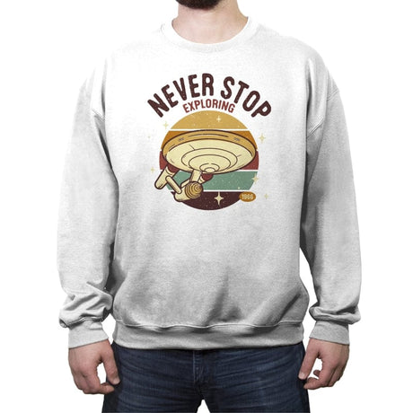 The Bold Explorer - Crew Neck Sweatshirt Crew Neck Sweatshirt RIPT Apparel Small / White