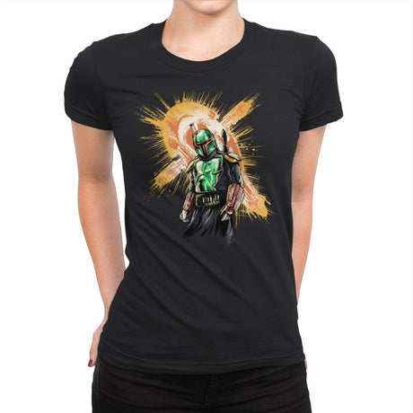 The Bounty Hunter Rises - Womens Premium T-Shirts RIPT Apparel Small / Black