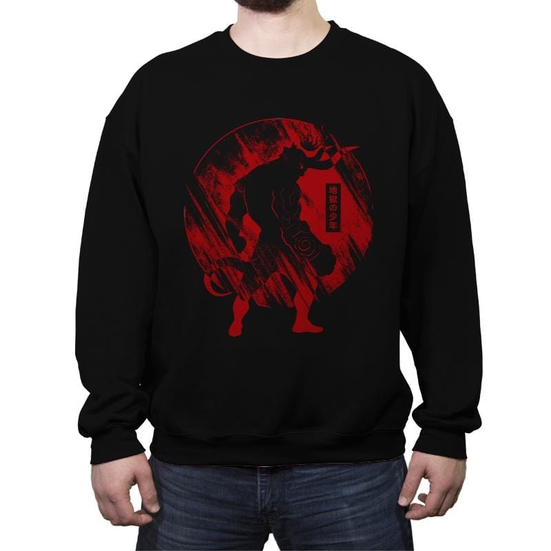 The boy from Hell - Crew Neck Sweatshirt Crew Neck Sweatshirt RIPT Apparel Small / Black