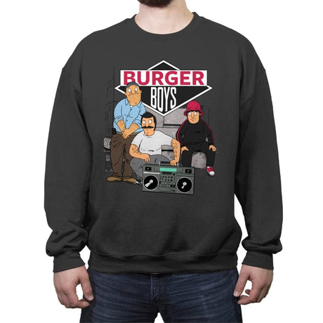 The Burger Boys - Crew Neck Sweatshirt Crew Neck Sweatshirt RIPT Apparel Small / Charcoal