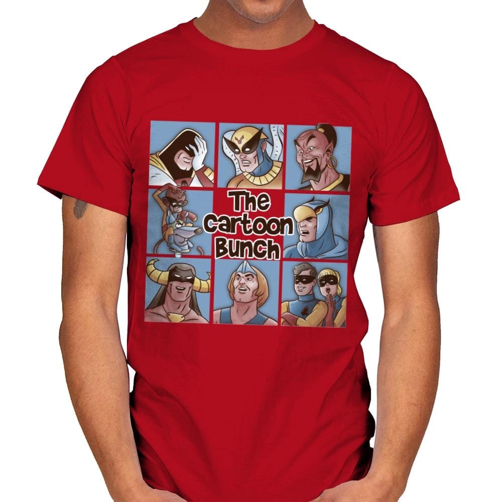 The Cartoon Bunch - Mens T-Shirts RIPT Apparel Small / Red